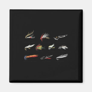 Vintage Fly Fishing Lures In Colour Magnet