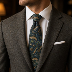 Vintage Fly Fishing River Adventure Luxury Tie