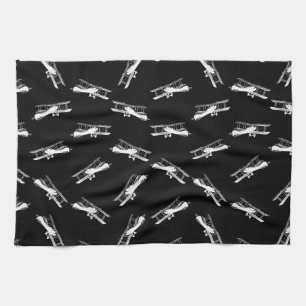 Vintage Flying Aeroplanes Antique Plane Art Tea Towel