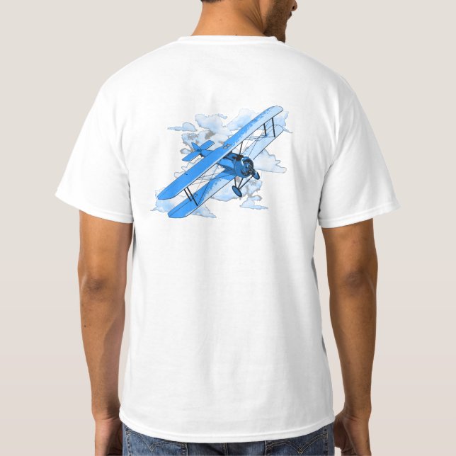 Vintage Flying Biplane T-Shirt (Back)