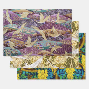 VINTAGE FLYING BIRDS DECOUPAGE PRINTS WRAPPING PAPER SHEET