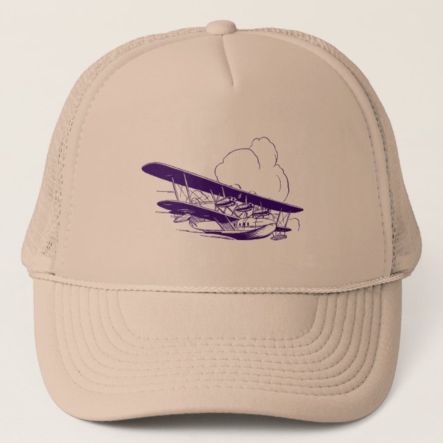 Vintage Flying Boat Trucker Hat (Front)
