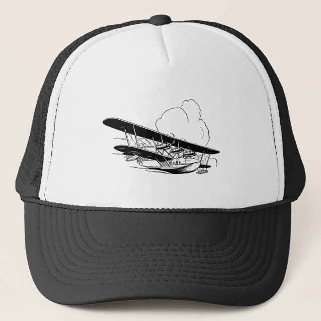 Vintage Flying Boat Trucker Hat (Front)