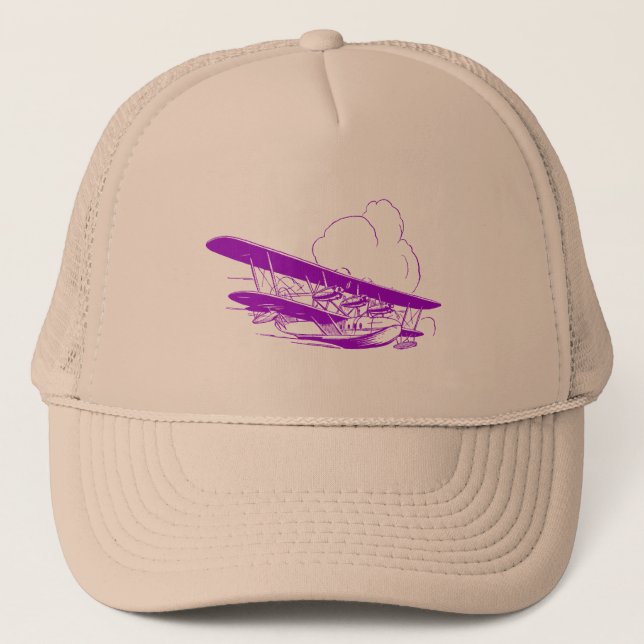 Vintage Flying Boat Trucker Hat (Front)