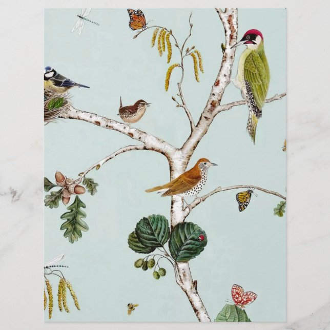 Vintage flying creatures origami paper (Front)