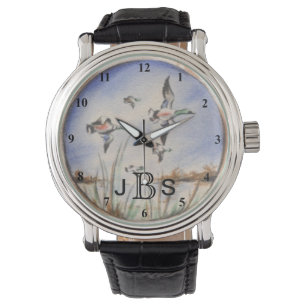 Vintage Flying Ducks Masculine Monogram Watch