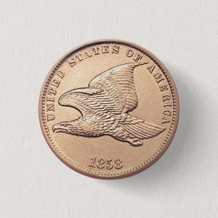 Vintage Flying Eagle Penny 3 Cm Round Badge