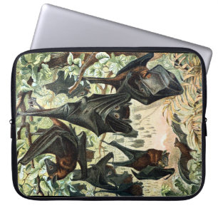 Vintage flying fox bat acadamia illustration  laptop sleeve