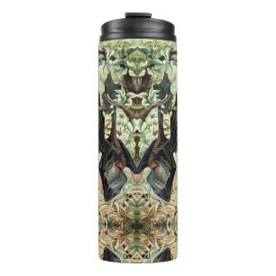 Vintage flying fox bat acadamia illustration  thermal tumbler
