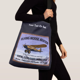 Vintage Flying Moose Aviation Sign Crossbody Bag