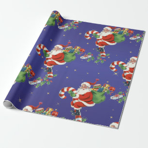 Vintage Flying Santa - Merry Christmas Wrapping Paper
