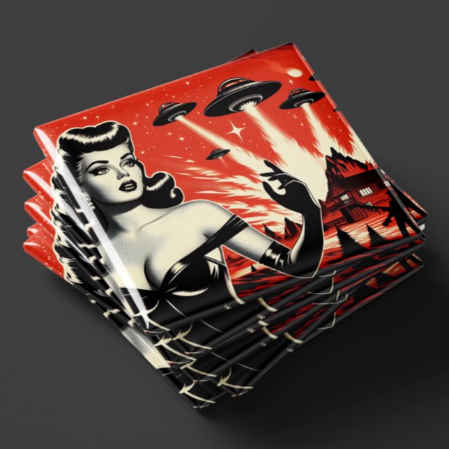 Vintage Flying Saucers Pin-up Magnet (Creator Uploaded)