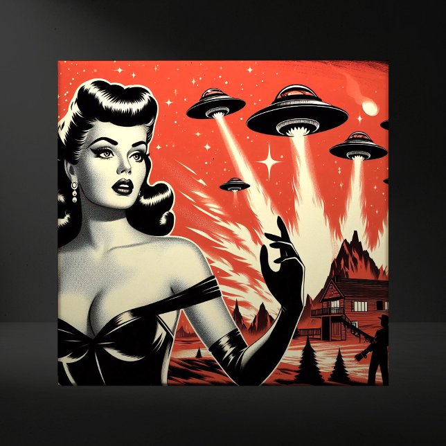 Vintage Flying Saucers Pin-up Tile (Creator Uploaded)