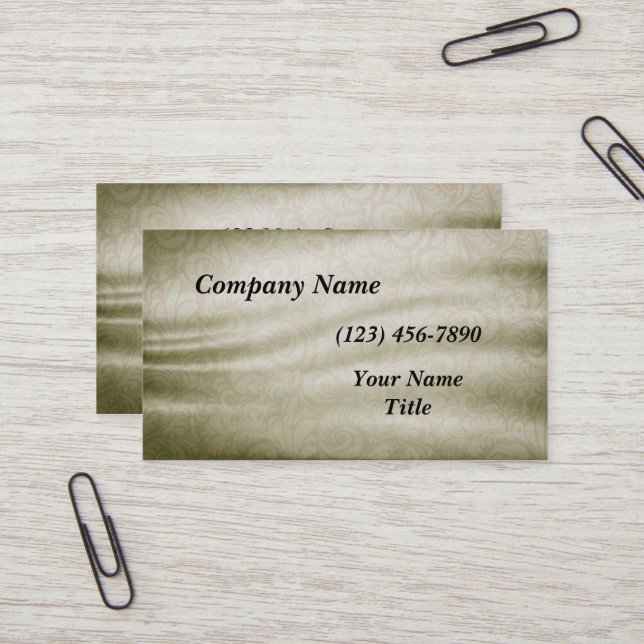 Vintage Folded Fabric Business Card (Front/Back In Situ)