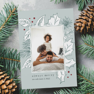 Vintage Foliage   Holiday Photo Card