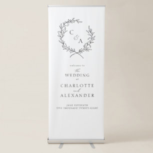 Vintage Foliage Wreath, Fine Art Retractable Banner