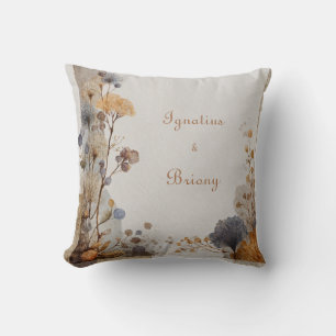 Vintage Folk Art Botanical Wedding Cushion