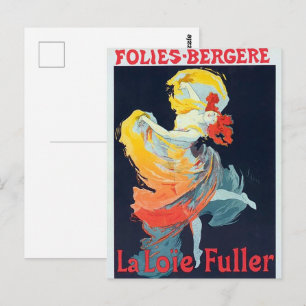 Vintage Follies Bergeré Jules Chéret Dancing Girl Postcard
