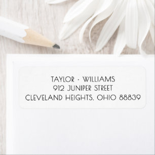 Vintage Font Black White Wedding Return Address