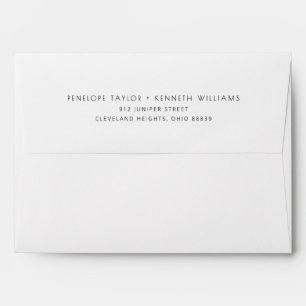 Vintage Font Black White Wedding Return Address Envelope