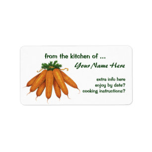 Vintage Food, Bunch of Organic Carrots Vegetables Label