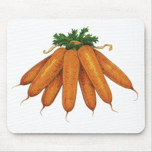 Vintage Food, Bunch of Organic Carrots Vegetables Mouse Mat