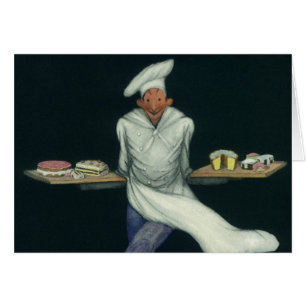 Vintage Food Business, Baker with Pastry Desserts