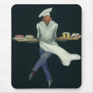 Vintage Food Business, Baker with Pastry Desserts Mouse Mat