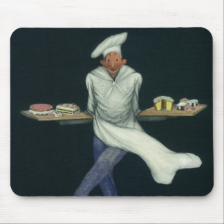 Vintage Food Business, Baker with Pastry Desserts Mouse Mat