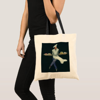 Vintage Food Business, Baker with Pastry Desserts Tote Bag