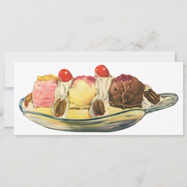 Vintage Food Desserts, Banana Split Cherries (Front)