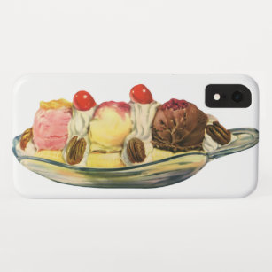 Vintage Food Desserts, Banana Split Cherries Case-Mate iPhone Case