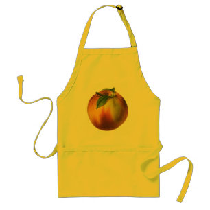 Vintage Food Fruit, Ripe Organic Peach with Leaf Standard Apron