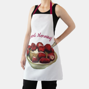 Vintage Food Healthy Breakfast Cereal Strawberries Apron