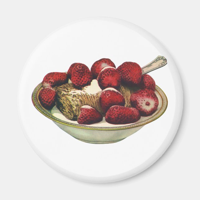 Vintage Food Healthy Breakfast Cereal Strawberries Magnet (Front)