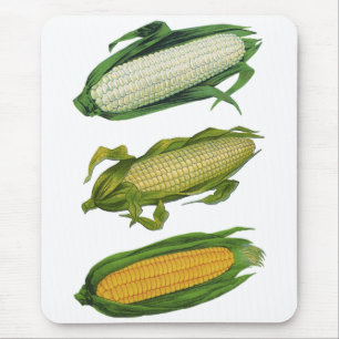 Vintage Food Healthy Vegetables, Fresh Corn on Cob Mouse Mat