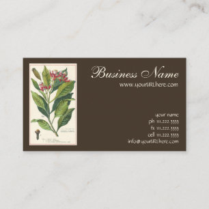 Vintage Food Herbs Spices, Cloves Plant Business Card