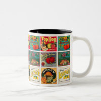 Vintage Food Labels Colourful Pattern