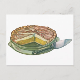 Vintage Food, Lemon Meringue Pie Dessert Postcard