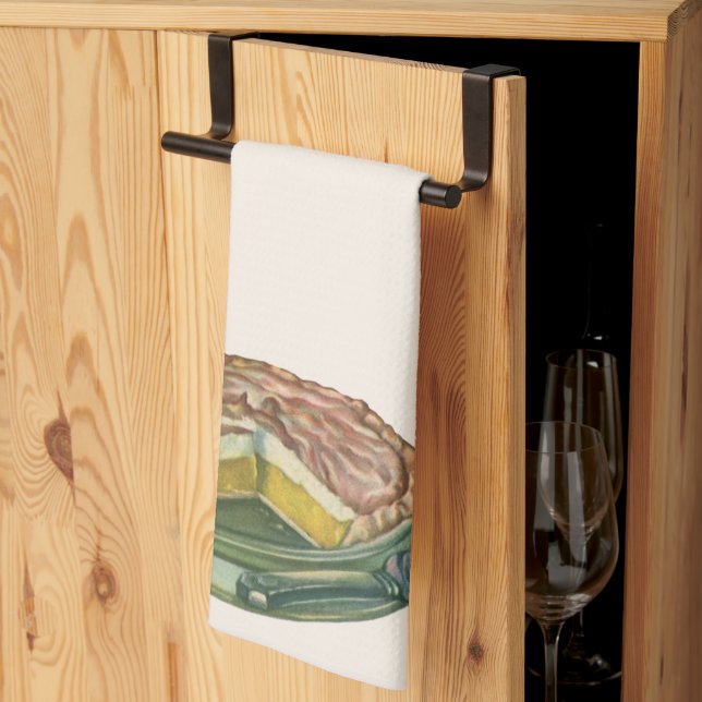 Vintage Food, Lemon Meringue Pie Dessert Tea Towel (Thirds Fold)