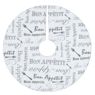 Vintage Food Lover's Gourmet Pattern Bon Appetit Brushed Polyester Tree Skirt