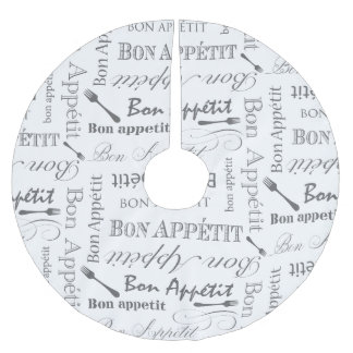 Vintage Food Lover's Gourmet Pattern Bon Appetit Brushed Polyester Tree Skirt