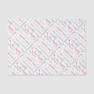 Vintage Food Lover's Gourmet Pattern Bon Appetit Tissue Paper