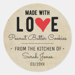 Vintage Food Made with Love From The Kitchen of Classic Round Sticker
