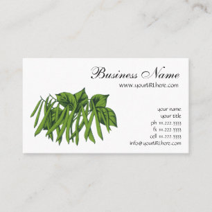 Vintage Food, Organic Green Beans Vegetables Business Card