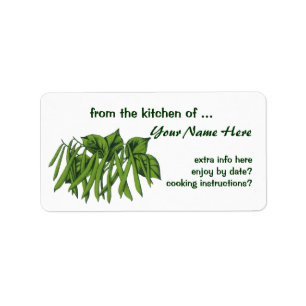 Vintage Food, Organic Green Beans Vegetables Label