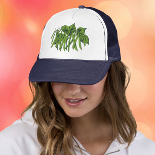 Vintage Food, Organic Green Beans Vegetables Trucker Hat