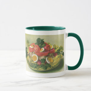 Vintage Food, Organic Mixed Green Mesclun Salad Mug