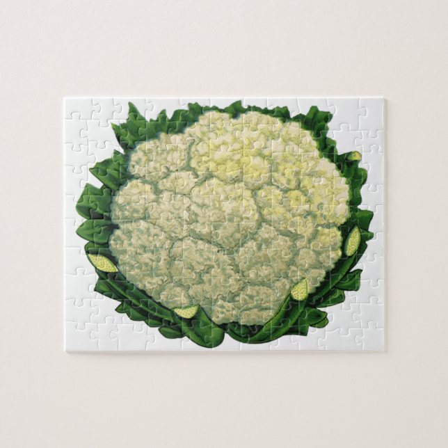 Vintage Food Vegetables Veggies Cauliflower Jigsaw Puzzle (Horizontal)