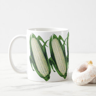 Vintage Food Vegetables White Corn on the Cob Coffee Mug
